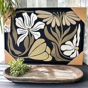 🌴Exquisite BP Home Textile Floral Wall Artistry w/ Lovely Black and Earth Tones